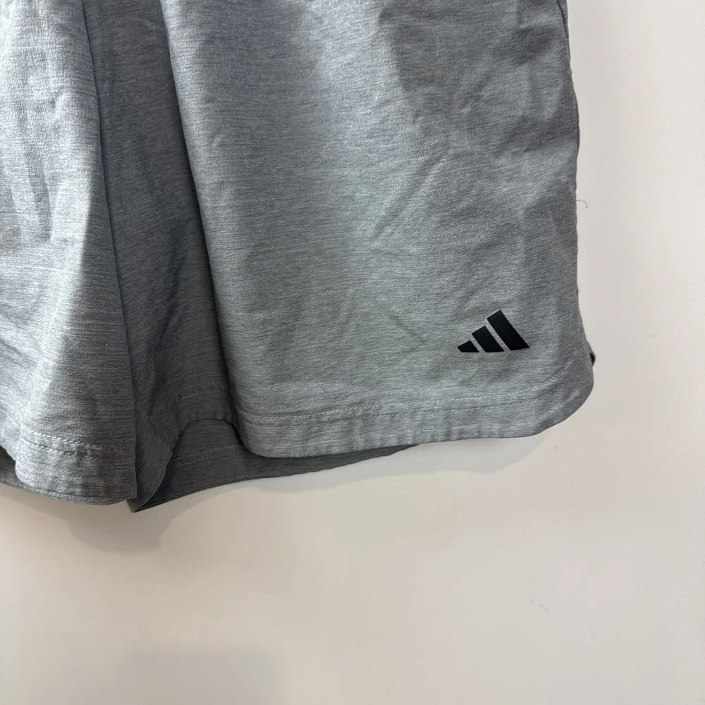 Adidas Gray Athletic Shorts with Black Waistband, Size Medium Gym Shorts Workout